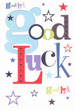 This spirited good luck card, designed to echo the vibrant atmosphere around Temple's bustling courts, feels like a personal cheer from a trusted friend at Flowers Temple. Each bold letter-anchored by an inviting baby-blue 'g'-stands out against a pristine white background, creating a memorable first impression. Vibrant hues of crimson, emerald, and violet interweave with inky and sky-colored stars, their arrangement reminiscent of Temple's architectural charms and sun-dappled gardens nearby. The medley of fonts gives every character a unique voice, blending seriousness with playful encouragement. Hold the card and sense the luxury of its smooth, quality cardstock, offering a pleasant weight in your palm much like the pride crafted into every local bouquet. Each star, whether faint or striking, subtly expresses abundant possibility-echoing dreams spun under Temple's historic arches. Perfect for celebrations both grand and personal, this card feels as though it carries the neighborhood's tradition of support, promising that even the smallest wishes have room to flourish along the Thames.